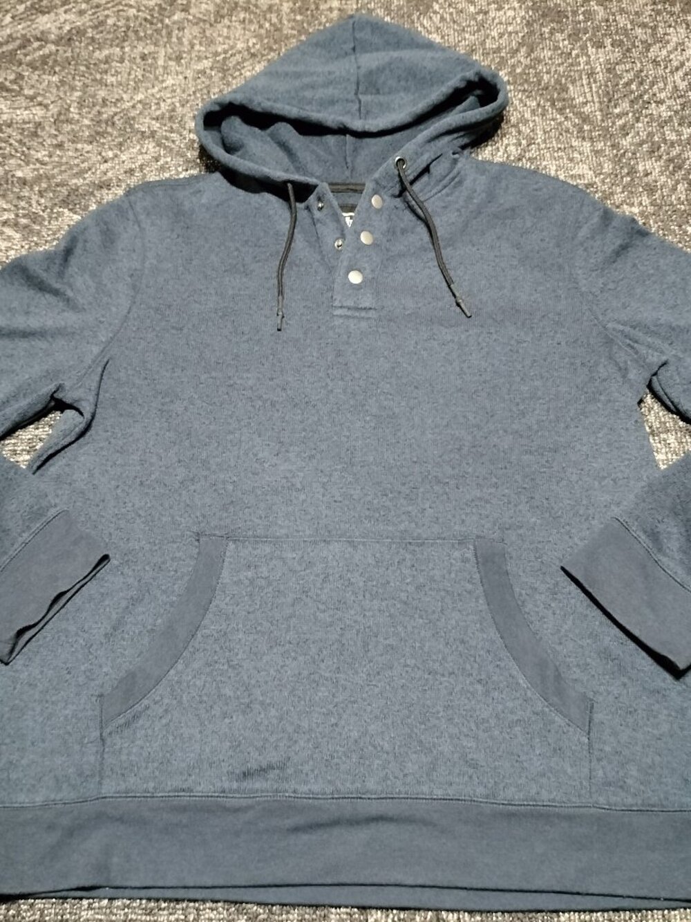 Urban Pipeline Men's XL Blue Pullover Henly Hoodie Gray 1/4 Button Up Laces NWOT
